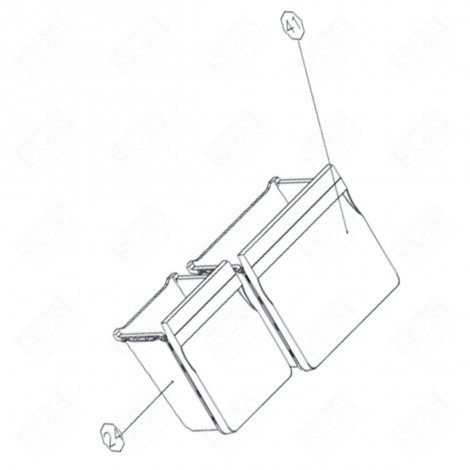 UNTERE SCHUBLADE POSITIONSNUMMER 41 388X237X213 MM KÜHLSCHRANK, GEFRIERSCHRANK - 9178020824