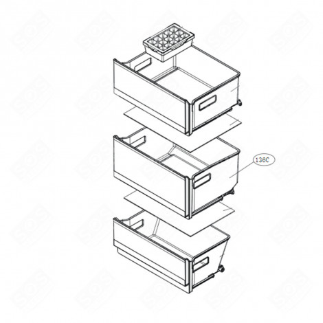 MITTLERES FACH (KÜHLTEIL) NR. 136C KÜHLSCHRANK, GEFRIERSCHRANK - AJP75615006