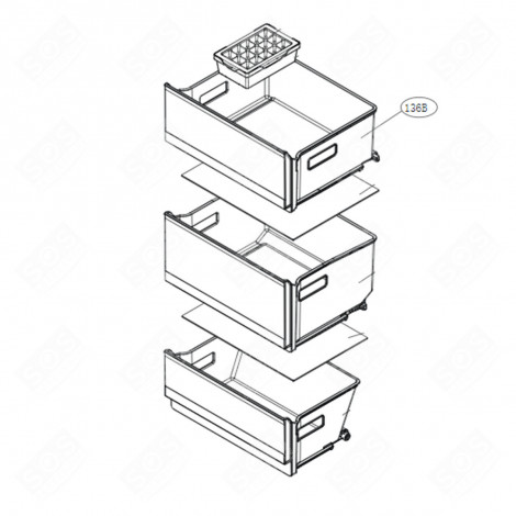 OBERE SCHUBLADE (GEFRIERFACH) (KENNZEICHNUNG 136B) KÜHLSCHRANK, GEFRIERSCHRANK - AJP75654506