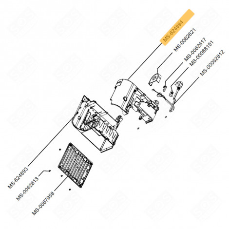 HALBGEHÄUSE RECHTS (KENNZEICHEN NR. MS-624894) NESPRESSO PIXIE KAFFEEMASCHINE, ESPRESSOMASCHINE - MS-624894, MS624894