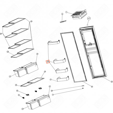 FLASCHENFACH (POSITION NR. 37) 407X136X90 MM KÜHLSCHRANK, GEFRIERSCHRANK - 9178021655