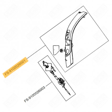 GRIFFOBERSEITE (BEZUGSNUMMER FS-9100026001) BÜGELEISEN, DAMPFBÜGELSTATION - FS-9100026001, FS-9100026081