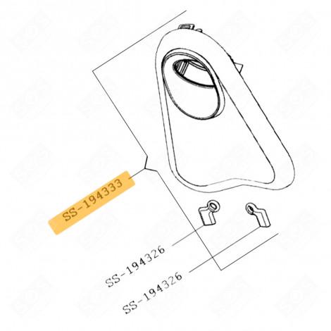 GRAUE VORDERFLASCHE (KENNZEICHEN NR. SS-194333) KÜCHENMASCHINE - SS-1530001544, SS-194333