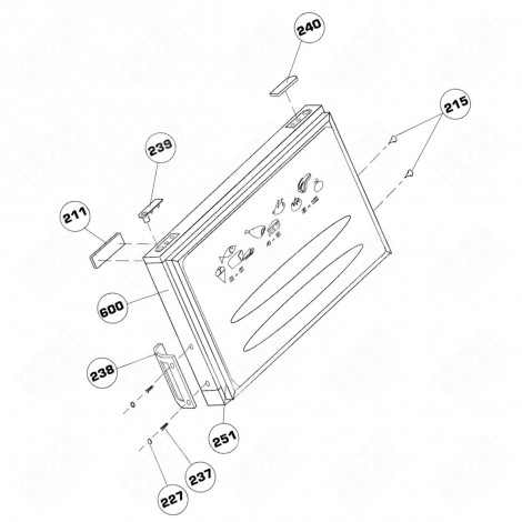 GRIFF (KENNZEICHNUNG 238) KÜHLSCHRANK, GEFRIERSCHRANK - 4300920800, 4300920300