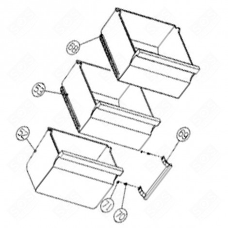 GEFRIERSCHRANK UNTEN (REFERENZNUMMER 52) KÜHLSCHRANK, GEFRIERSCHRANK - 1077335