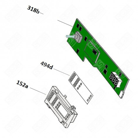 PROGRAMMIERTE ELEKTRONIKKARTE (KENNZEICHEN 318B) WÄSCHETROCKNER - 49045034