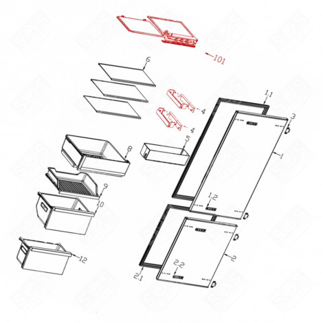 GEMÜSESCHUBLADENREGAL (MARKIERUNG NR. 6) KÜHLSCHRANK, GEFRIERSCHRANK - 1065469, 34041124