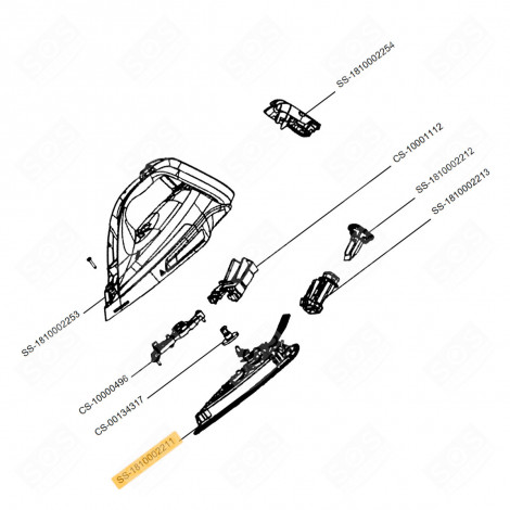 KOMPLETTE SOHLE (REFERENZ SS-1810002211) BÜGELEISEN, DAMPFBÜGELSTATION - SS-1810002211, SS1810002211