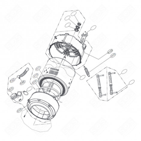 HALBWANNE HINTEN (KENNZEICHEN K105) WASCHMASCHINE - AGM75471404