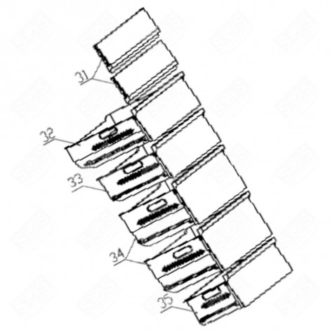 SCHUBLADE (KENNZEICHNUNG 32) KÜHLSCHRANK, GEFRIERSCHRANK - FR004723