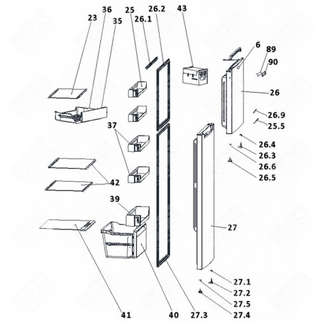 OBERFACH (KENNZEICHNUNG NR. 36) KÜHLSCHRANK, GEFRIERSCHRANK - 53030402, 1059123