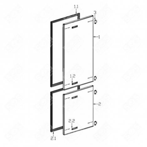 TÜR-DICHTUNG (KÜHLFACH, KENNZEICHNUNG 1.1) KÜHLSCHRANK, GEFRIERSCHRANK - 1065473, 34041120