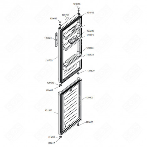 TÜR (GEFRIERFACH, REFERENZNUMMER 131566) KÜHLSCHRANK, GEFRIERSCHRANK - 69613B261 