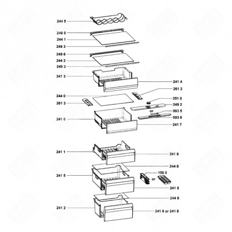 FRONTBLENDE GEMÜSEBEHÄLTER (BEZUG 2417) KÜHLSCHRANK, GEFRIERSCHRANK - C00682105, 488000682105