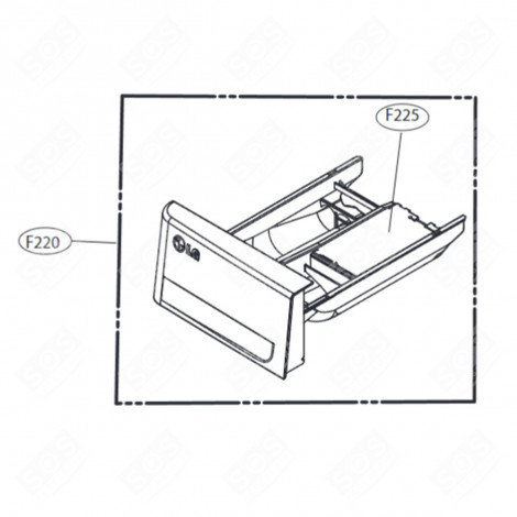 SCHUBFACHFRONT (PRODUKTEBOX, KENNZEICHNUNG F220) WASCHMASCHINE - AGL30066155