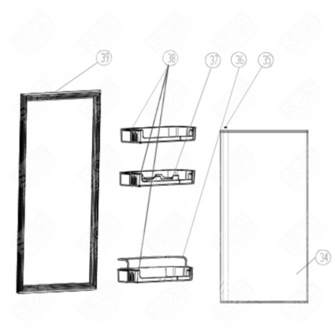 TÜR-DICHTUNG (KÜHLTEIL) REFERENZ 39 KÜHLSCHRANK, GEFRIERSCHRANK - FR000075