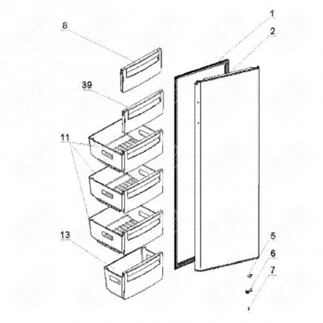 ABATTANT (KENNZEICHNUNG 039) KÜHLSCHRANK, GEFRIERSCHRANK - 101C83