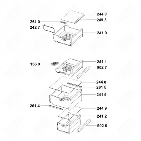 FRESHBOX+ FACH (KÜHLTEIL) NR. 2410 KÜHLSCHRANK, GEFRIERSCHRANK - C00568087, 488000568087