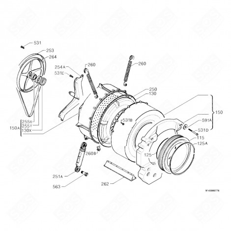 WANDMONTAGESATZ (KENNZEICHEN NR. 150A) WASCHMASCHINE - 1321460204