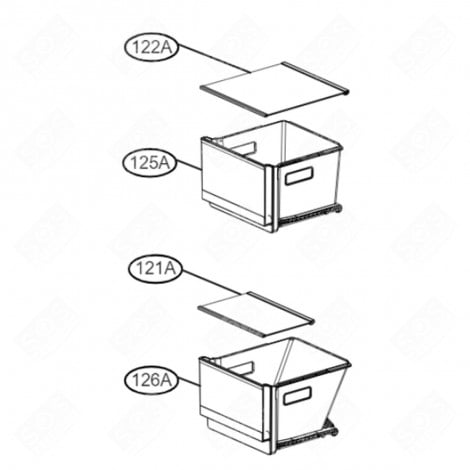 SCHUBLADE (GEFRIERFACH) ORIGINAL REFERENZ 126A KÜHLSCHRANK, GEFRIERSCHRANK - AJP76401504