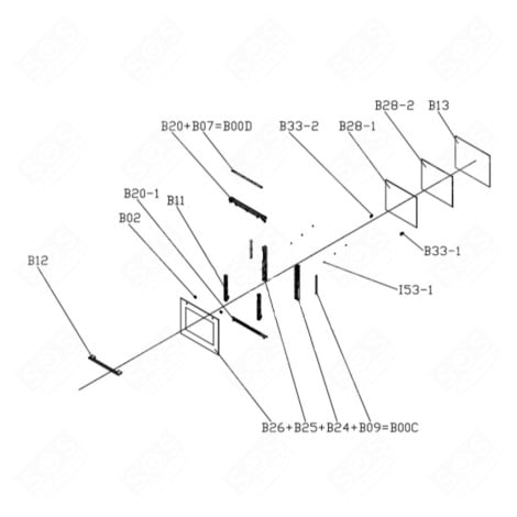 INNENVERGLASUNG (MARKIERUNG B13) BACKOFEN, KÜCHENHERD - CU004199