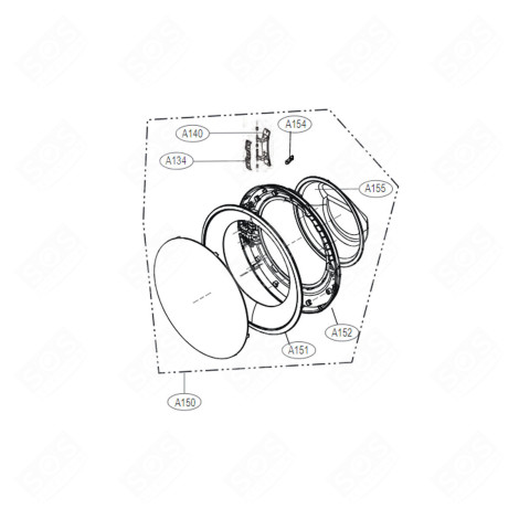 BULLAUGE KOMPLETT (POS. A150) WASCHMASCHINE - ADC74745515