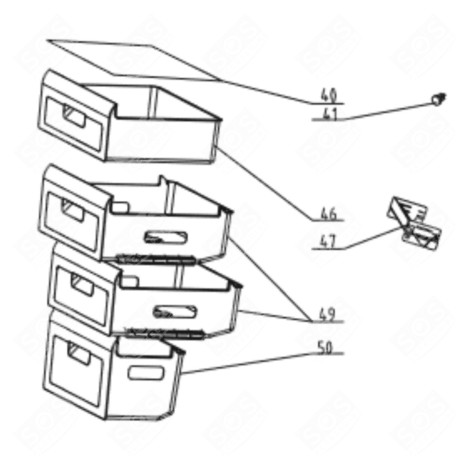 ZENTRALES GEFRIERSCHUBLADE (MARKIERUNG NR. 49) KÜHLSCHRANK, GEFRIERSCHRANK - FR001209