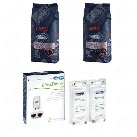 PAKET MIT 2 PACKUNGEN KAFFEEBOHNEN KIMBO ESPRESSO PRESTIGE 1KG UND 1 ENTKALKER KAFFEEMASCHINE, ESPRESSOMASCHINE - 5513282411, 5513296011