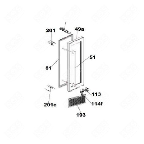 UNTERES LINKES SCHARNIER WEINKÜHLSCHRANK, WEINKLIMASCHRANK - 49123708