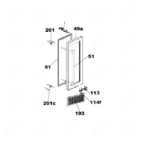 CHARNIÈRE SUPÉRIEURE GAUCHE WEINKÜHLSCHRANK, WEINKLIMASCHRANK - 49123707