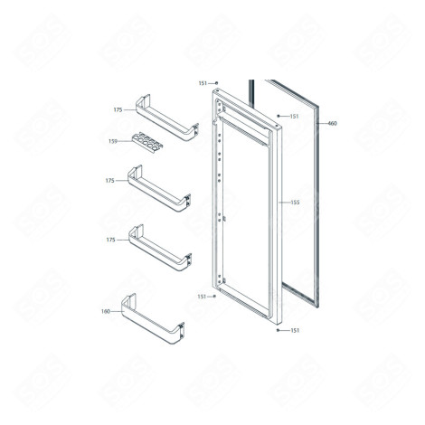 TÜRFACH MARKIERUNG 175 KÜHLSCHRANK, GEFRIERSCHRANK - AS0075748