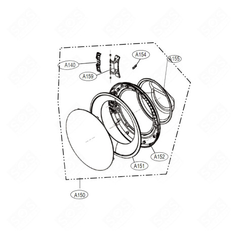 BULLAUGE KOMPLETT (POS. A150) WASCHMASCHINE - ADC76406407