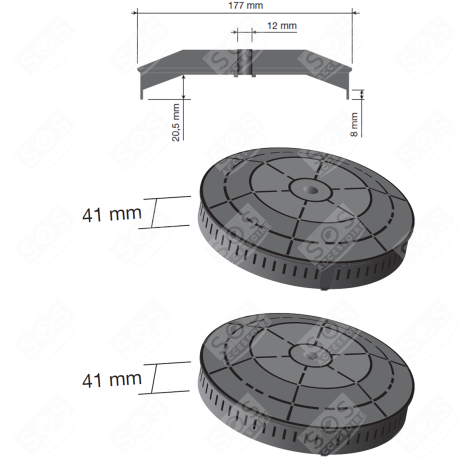 2ER SET KOHLEFILTER DUNSTABZUGSHAUBE - 4055171138, 208352146603