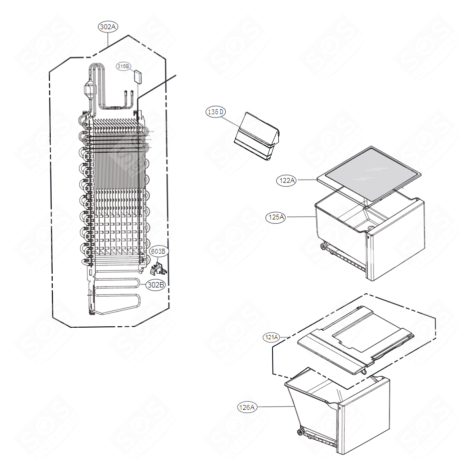 BAC À LÉGUMES ( REPÈRE 125A ) KÜHLSCHRANK, GEFRIERSCHRANK - AJP74894709