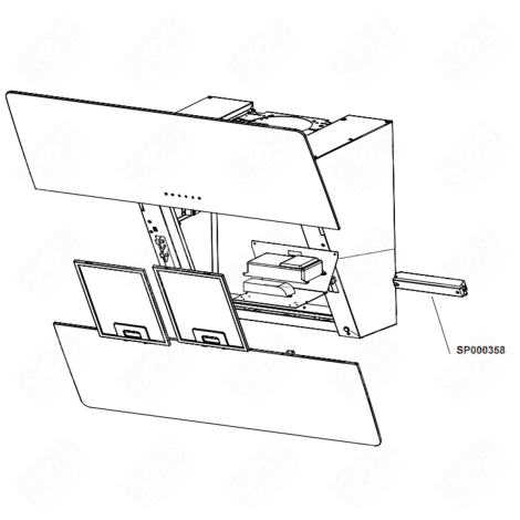 CARTE ÉLECTRONIQUE, MODULE DE COMMANDE (SANS DOUBLE FACE) DUNSTABZUGSHAUBE - SP000358