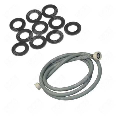 TUYAU D'ARRIVÉE D'EAU UNIVERSEL AVEC RACCORDS DROITS (L1500MM 3/4 F X 3/4 F) ET JOINTS 20/27 WASCHMASCHINE - 3666356331327