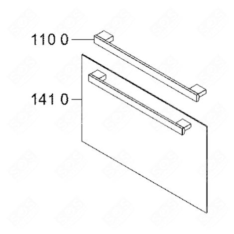 PORTE (REPÈRE 1410) MIKROWELLE, MIKROWELLENHERD - C00635544, 488000635544