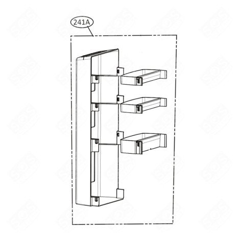 CONTRE PORTE HOMEBAR AVEC BALCONNETS KÜHLSCHRANK, GEFRIERSCHRANK - ABQ75680401