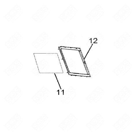 VITRE DE PORTE MIKROWELLE, MIKROWELLENHERD - C00306910, 482000004198