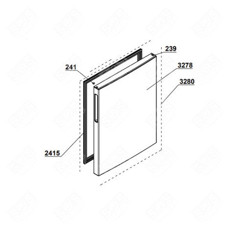 PORTE (PARTIE CONGÉLATEUR) KÜHLSCHRANK, GEFRIERSCHRANK - 4656890300, 4656970300