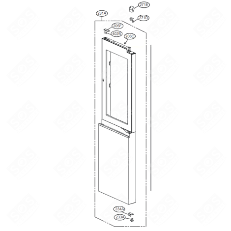 PORTE (PARTIE RÉFRIGÉRATEUR) KÜHLSCHRANK, GEFRIERSCHRANK - ADD76419967