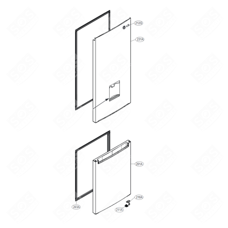 PORTE PARTIE RÉFRIGÉRATEUR KÜHLSCHRANK, GEFRIERSCHRANK - ADD75816437, ADD76449652