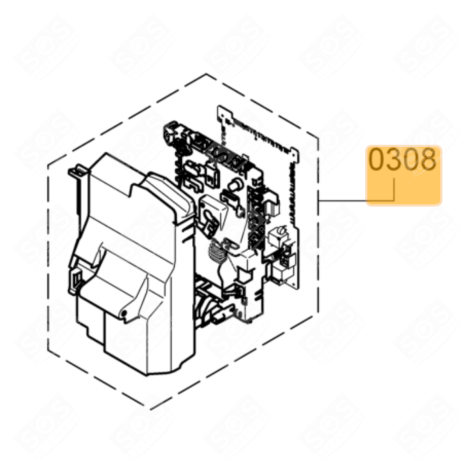 CARTE ÉLECTRONIQUE, MODULE DE PUISSANCE (REPÈRE 0308) WASCHMASCHINE - 00747963