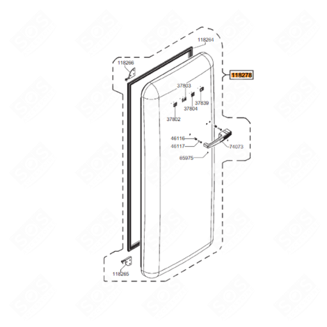 PORTE COMPLÈTE (REPÈRE 118278) KÜHLSCHRANK, GEFRIERSCHRANK - 696139570