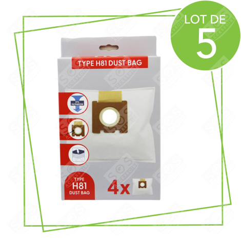 LOT DE 5 BOÎTES DE 4 SACS MICROFIBRE H81 STAUBSAUGER - 35601865