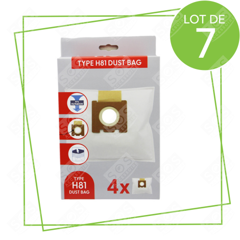 LOT DE 7 BOÎTES DE 4 SACS MICROFIBRE H81 STAUBSAUGER - 35601865