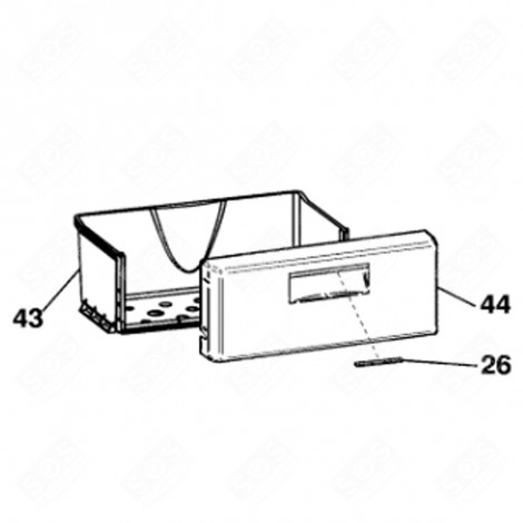 UNTERE SCHUBLADE (REPERE 43) ORIGINAL KÜHLSCHRANK, GEFRIERSCHRANK - C00303579, 482000023458