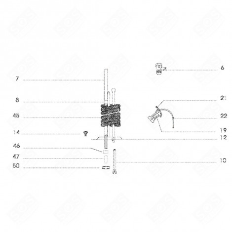 STEATITWIDERSTAND 3000W LÄNGE 450 MM DURCHMESSER 52 MM (KENNZEICHEN 45) WASSER BOILER, WARMWASSERBOILER, WARMWASSERSPEICHER - 95X0022