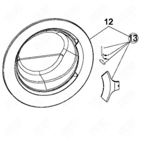 ORIGINAL-KOMPLETTE BULLAUGE (KENNZEICHEN 12) WASCHMASCHINE - C00638989, 488000638989