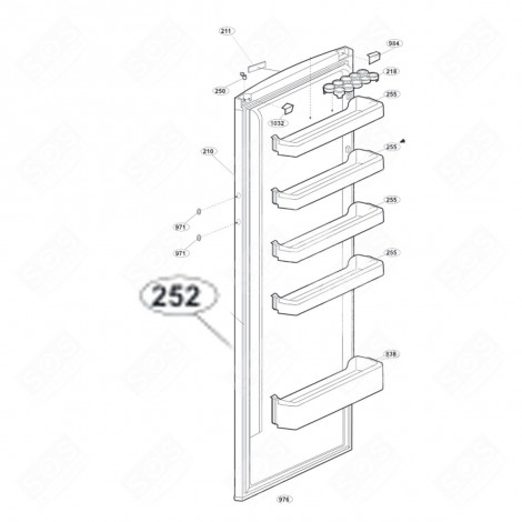 TÜRDICHTUNG (KENNZEICHEN 252) KÜHLSCHRANK, GEFRIERSCHRANK - 4902423900